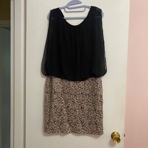 Calvin Klein Chiffon & Sequin Blouson Dress